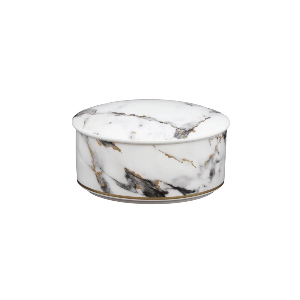 Prouna Marble Patterned Round Jewelry Box